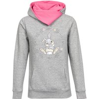 Bambi Thumper Damen Schalkragenpullover grau meliert/pink von Bambi