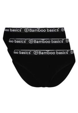 Bamboo Basics - Damen Bambus Slip mit weichem Bund - Yara -3er-Pack - Nicht irritierenden Nähten und Etiketten - Atmungsaktiv - XL - Schwarz von Bamboo Basics