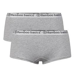 Bamboo Basics Damen Hipster IRIS, 2er Pack - Panty, atmungsaktiv, Single Jersey Grau M von Bamboo Basics