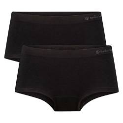 Bamboo Basics Damen Slips, 2er Pack - Sophie Seamless Hipster, Jersey, Logo Schwarz M von Bamboo Basics