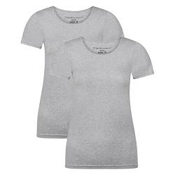 Bamboo Basics Damen T-Shirt Kate, 2er Pack - Unterhemd, Rundhals, Single Jersey Grau S von Bamboo Basics