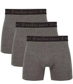 Bamboo Basics - Herren Bambus Boxershorts - Rico - 3er-Pack - Atmungsaktive Unterwäsche - Grau - L von Bamboo Basics