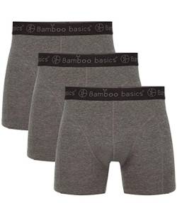 Bamboo Basics - Herren Bambus Boxershorts - Rico - 3er-Pack - Atmungsaktive Unterwäsche - Grau - M von Bamboo Basics