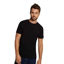 Bamboo Basics - Herren Bambus T-Shirt - Ruben - Rundhalsausschnitt - 2er-Pack - Extra weich und Atmungsaktiv - S-XXL (Schwarz, S) von Bamboo Basics