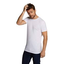 Bamboo Basics - Herren Bambus T-Shirt - Ruben - Rundhalsausschnitt - 2er-Pack - Extra weich und Atmungsaktiv - Weiß - L von Bamboo Basics