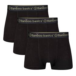 Bamboo Basics Herren Boxer Shorts, 3er Pack - Liam Trunks, atmungsaktiv, Jersey Schwarz L von Bamboo Basics