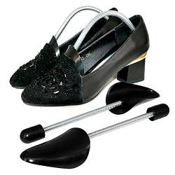 2 Paar schwarze Spiralfeder-Schuhspanner verstellbare Länge Erwachsene Schuhspanner Kunststoff Schuhformer Unterstützung für Stiefel High Heels Casual Sneaker (Damen) von Bamboopack