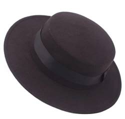 Fedora-Hut mit flacher Krempe, klassischer Stil, Schwarz von Bamboopack