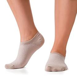 bam&bü Premium Sneaker Socken Damen aus Bambus – 4er Pack – Unsichtbar & Anti-Rutsch von Bambü