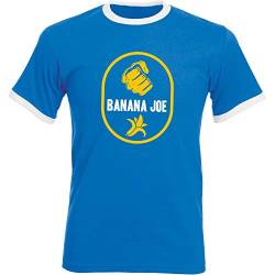 Banana Joe Kinder Original Premium Soccer Kontrast T-Shirt #2 Royalblau/Weiss 134 von Banana Joe