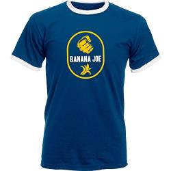 Banana Joe Original Herren Soccer Kontrast T-Shirt #2 mit HighEnd Druck Navyblau/Weiss 3XL von Banana Joe