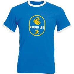Banana Joe Original Herren Soccer Kontrast T-Shirt #2 mit HighEnd Druck Royalblau/Weiss 3XL von Banana Joe