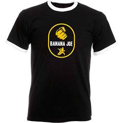 Banana Joe Original Herren Soccer Kontrast T-Shirt #2 mit HighEnd Druck schwarz/Weiss L von Banana Joe