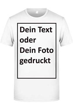 Bio-Premium-Shirt T-Shirt zum selbst gestalten - Wunsch Druck oder Wunschtext - Weiss M von Banana Joe