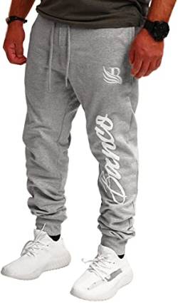 Banco Herren Jogginghose Trainingshose Sporthose Streetwear Style Hose (E201 Grau) S von Banco