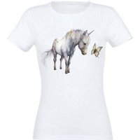 Banco T-Shirt Banco T-Shirt Damen Einhorn Unicorn Druckdesign Sommershirt von Banco