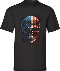 USA Herren T-Shirt mit Druck aus Baumwolle Kurzarmshirt (T. 30, Schwarz, Gr. 3XL) von Banco