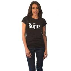 Band Monkey The Beatles Damen T-Shirt Drop T Logo Schwarz Gr. M, Schwarz von Band Monkey