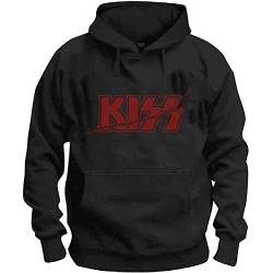 Kiss Unisex Pullover Hoodie Slashed Logo Official Gr. XL, Schwarz von Band Monkey