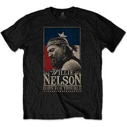 Willie Nelson - Born For Trouble Men's Large T-Shirt - Black von Band Monkey