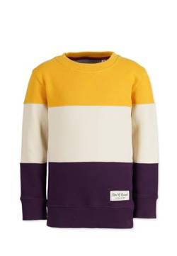 Band of Rascals Kinder Langarm Sweatshirt 3c Block aus Bio-Baumwolle, Mustard-Dark-Purple, Gr. 122/128 von Band of Rascals