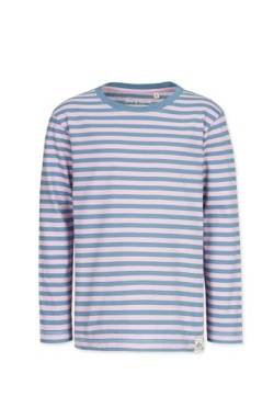 Band of Rascals Kinder Langarmshirt Striped aus Bio-Baumwolle, Aegean-Blue-Faded-pink, Gr. 140 von Band of Rascals