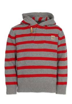 Band of Rascals Kinder Strickpullover Bars Strick aus Bio-Baumwolle, red-Grey, Gr. 122/128 von Band of Rascals