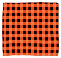 Bandana Kariertes Muster Orange Schwarz Kopftuch Tuch Halstuch einseitig bedruckt ca.51 x 51 cm von Bandana