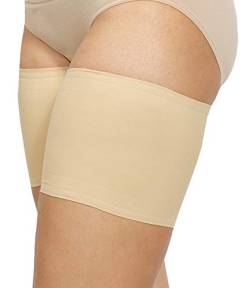 Bandelettes Original-Markenzeichen, Scheuerhemmende, Elastische Oberschenkelbänder, Verhindern Reibung am Oberschenkel. Beige Unisex 5.5". Größe F, XXX-Large (78-82cm) von Bandelettes