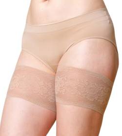 Bandelettes Original Warenzeichen, Sexy Anti-Scheurn, Elastische Oberschenkelbänder, Verhindern Reibung am Oberschenkel, Beige Peony, XX-Large, E (73-77cm) von Bandelettes