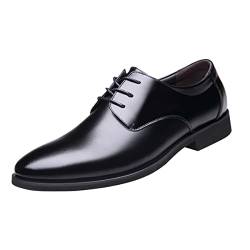 Bandkos Anzugschuhe Herren Business Schuhe Klassischer Schnürschuhe Glattleder Derby Leder Hochzeit Brogue Schwarz Braun Gr.38-48 EU,BK48 von Bandkos