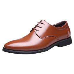 Bandkos Anzugschuhe Herren Business Schuhe Klassischer Schnürschuhe Glattleder Derby Leder Hochzeit Brogue Schwarz Braun Gr.38-48 EU,BR46 von Bandkos