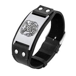 Bandmax Faux Leder Armband für Herren Jungen verstellbare Manschette Armband mit Porträt des heiliger Micheal Amulett Armband Armschmuck für Geburtstag Weihnachten von Bandmax