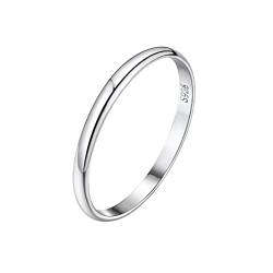 Bandmax Herren 925 Silber Ring Größe 59 2mm Glatter Band Ring Partnerring Verlobungsring Trauring Partnerring Schmuck Accessoire für Männer von Bandmax