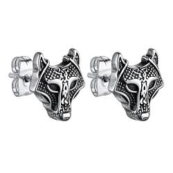 Bandmax Keltische Knoten Ohrstecker Edelstahl Ohrringe Wikinger Wolfskopf Ohrringe Piercing Earrings Viking Accessoires Wikinger Schmuck für Frauen Männer von Bandmax