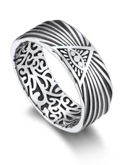 Bandmax Keltischer Knoten Ring Silber Ring Damen 925 Männer Ringe Vintage Ringe Größe 62mm Bandring 5mm breit Silberschmuck Nazar Amulett von Bandmax