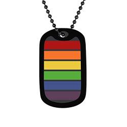 Bandmax LGBTQ Kette Männer Frauen Edelstahl LGBT Dog Tag Kette Schwarz Regenbogen Halskette Homosexuell Erkennungsmarke Kugelkette Pride Accessoires von Bandmax