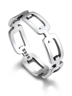 Bandmax Ring Damen Silber 925 Herren Ringe Vintage Ringe Panzerkettenring Größe 57mm Ehering Bandring 5mm breit Silberschmuck für Weihnachten von Bandmax