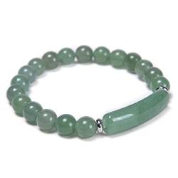 Armreif Damen, Armbänder Damen Grün Quarzit Mode Elegantes Perlenarmband Perlenarmbänder Geschenk für Frauen 16.7cmx8mm von Banemi