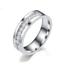 Banemi Finger Ringe Herren, Edelstahl Herren Ringe 6mm Paar Fingerring Valentinstagsgeschenk Größe 70 (22.3) von Banemi