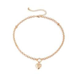 Banemi Kette Gold, Halskette Damen Herz Choker Geschenke Freundin Ehefrau Mutter Tochter von Banemi