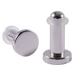 Banemi Ohr Plug 2mm, Ohr Tunnel Lang 2 Stück Silber Titan Massive Zylinderhantel Ohrtunnel von Banemi