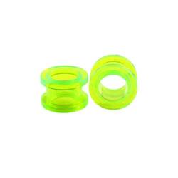 Banemi Piercing Acryl Plug 8mm, Ohr Flesh Tunnel 2 Stück Grüner Reifen Trendige Ohrtunnel für Männer und Frauen von Banemi