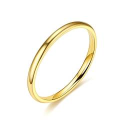 Banemi Ring Damen Elegant, Damen Ring Edelstahl 2mm Glänzend Damen Verlobungsringe Größe 62 (19.7) für Den Hochzeitsurlaub von Banemi