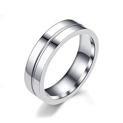 Banemi Ring Herren Personalisiert, Ringe Design Herren Edelstahl 6mm Paar Partnerringe Größe 60 (19.1) von Banemi