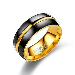 Banemi Ring Retro Damen, Band Ring Damen Edelstahl 6mm Poliert Partnerringe Größe 60 (19.1) für Den Hochzeitsurlaub von Banemi