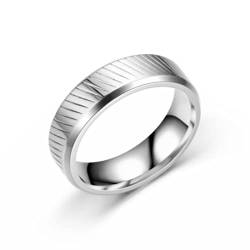 Banemi Ringe Herren Fashion, Ringe Aus Edelstahl Herren 6mm Wellenmuster Eheringe Ehemanngeschenk Größe 57 (18.1) von Banemi
