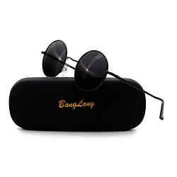 BangLong Runde sonnenbrille Herren Damen, Runde Polarisiert Sonnenbrille Retro Vintage Sunglasses Mirrored Lenses von BangLong