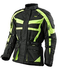 Bangla Damen Motorrad Jacke Motorradjacke Textil mit Protektoren in Ellbogen, Schulter und Rücken schwarz mit Neon S von Bangla