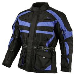 Bangla Herren Motorradjacke Motorrad Jacke mit herausnehmbaren Protektoren in Ellbogen, Schulter und Rücken in blau M von Bangla